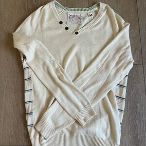 Trovata Cream Sweater with Side Stripes Accents size M Women’s